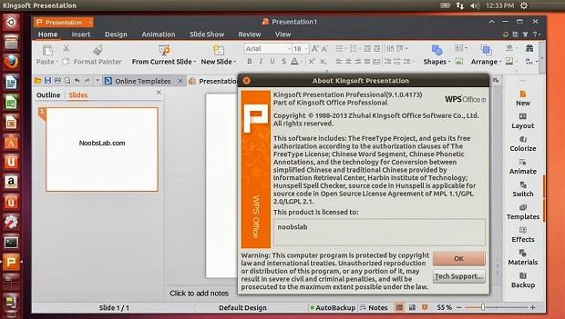 Instale o Kingsoft Office no Ubuntu e derivados 5 kingsoft-presentation