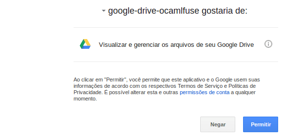 Monte Google Drive no Linux com o google-drive-ocamlfuse