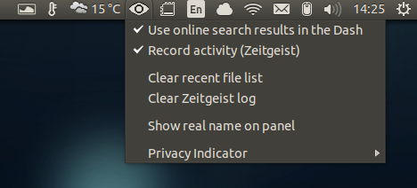 Dicas de coisas para fazer depois da instalação do Ubuntu 13.10 - Fazendo ajustes de privacidade 3 indicator-privacy