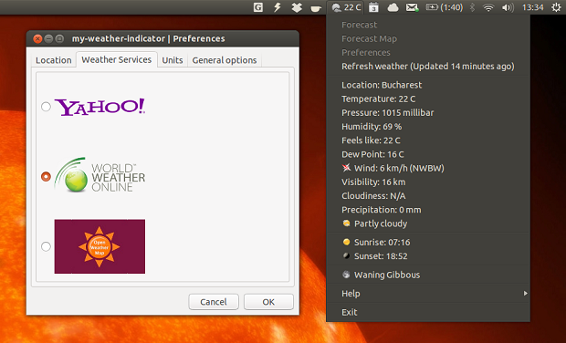 Dicas de coisas para fazer depois da instalação do Ubuntu 13.10 - Instale applets extras 6 my-weather-indicator