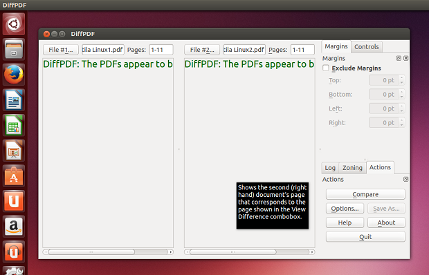 Comparar arquivos PDF - Instale o DiffPDF no Ubuntu e derivados