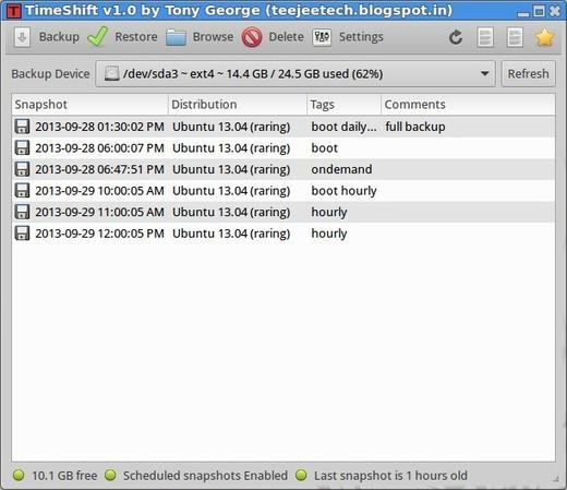 Alternativas gráficas ao terminal no Linux: Confira sugestões indispensáveis 5 timeshift