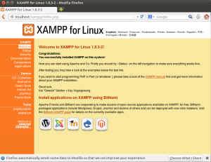 Página padrão do XAMPP