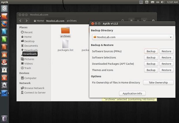 backup e restauração de aplicativos