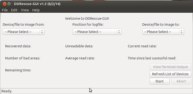 Ferramenta de recuperação de dados: Instale DDRescue-GUI no Ubuntu e derivados