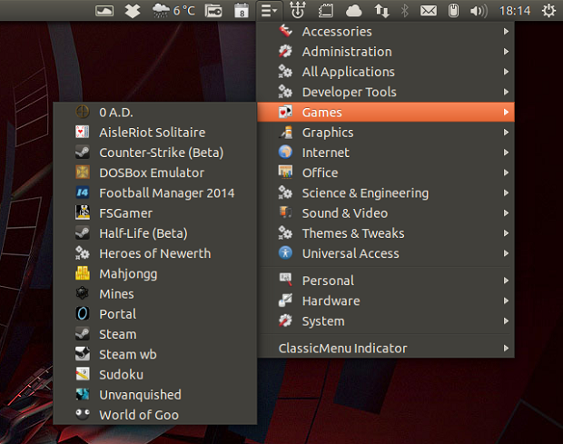 Instale o Classic Menu Indicator no Ubuntu