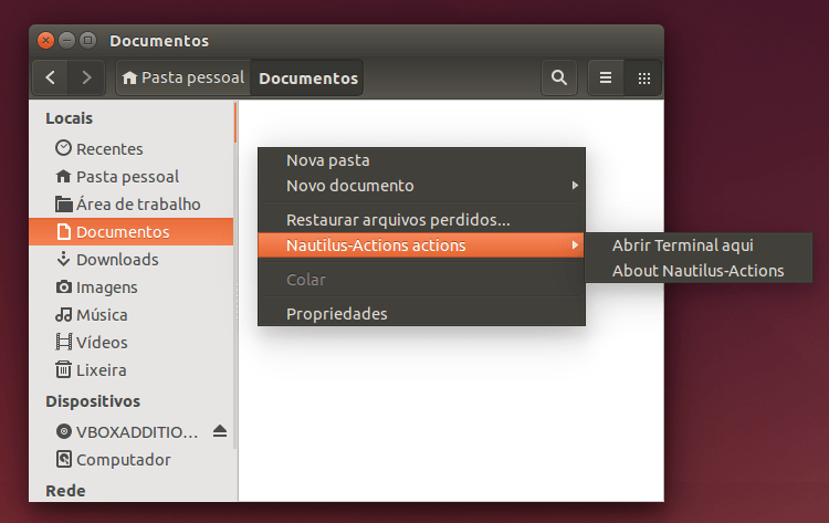 Como adicionar a opção 'Abrir Terminal aqui' no menu do Nautilus