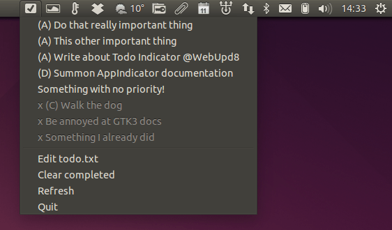 Gerenciamento de tarefas: Instale Todo Indicator, um Ubuntu AppIndicator para todo.txt