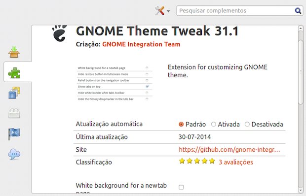 melhore a integração do Mozilla Firefox no Gnome