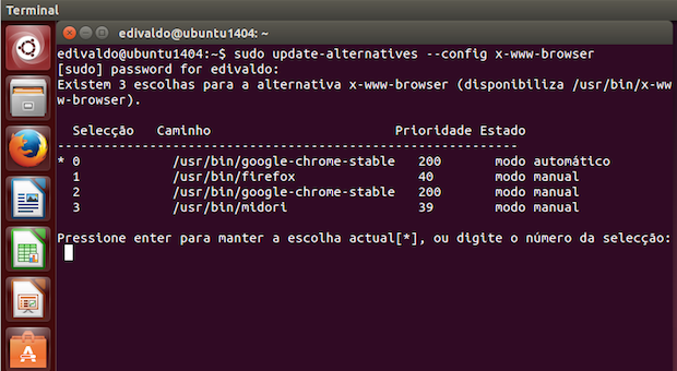 Como definir o navegador padrão no Debian, Ubuntu e derivados