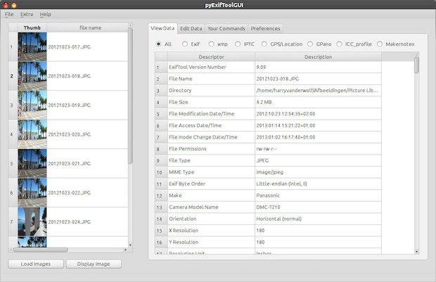 Visualização e edição de dados EXIF: Instale e experimente o pyExifToolGUI