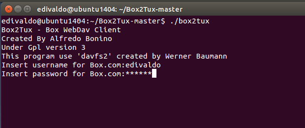 Como montar seu armazenamento no Box.com no Ubuntu
