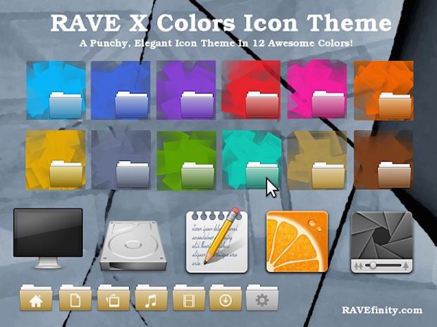 Instalando o conjunto de ícones Rave-X Colors no Ubuntu
