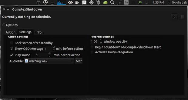 Instale ComplexShutdown para agendar tarefas e desligamento no Linux