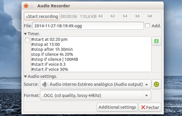 Como gravar chamadas do Skype, músicas e voz no Ubuntu via Audio Recorder