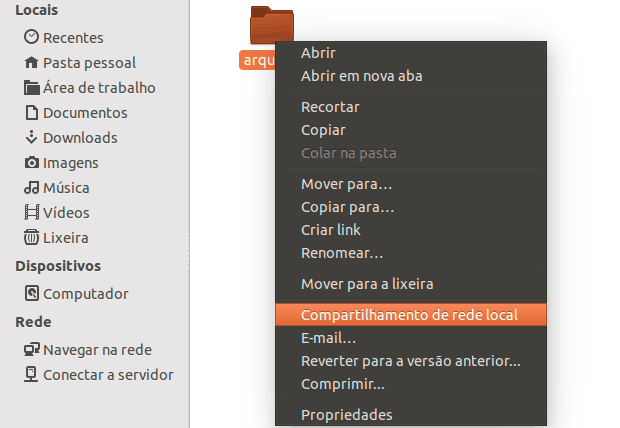 Como criar um compartilhamento simples no Ubuntu
