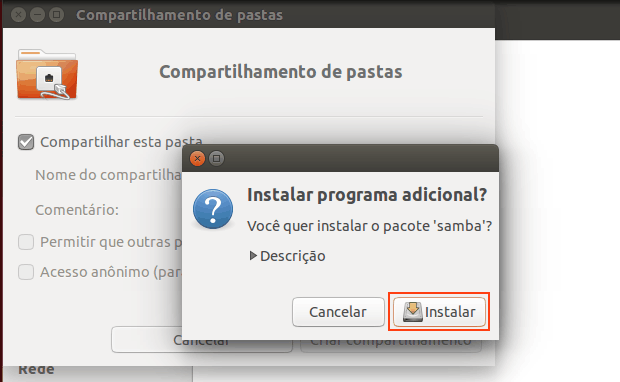 Como criar um compartilhamento simples no Ubuntu