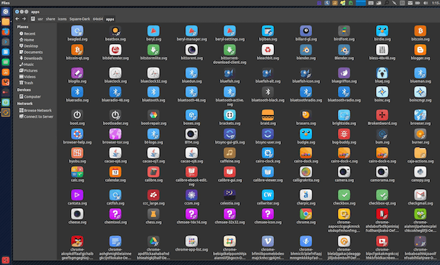 Instalando o conjunto de ícones Square no Ubuntu, Debian e derivados