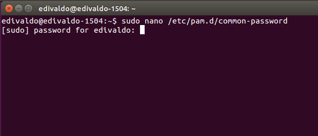 Como mudar o comprimento mínimo da senha no Ubuntu