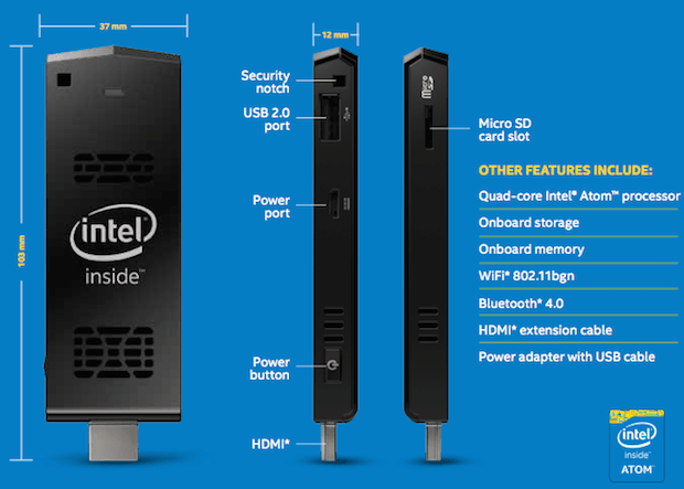 Mini PC com Ubuntu Intel Compute Stick