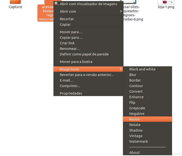 Como manipular imagens no Nautilus ou Nemo com a extensão Image Tools