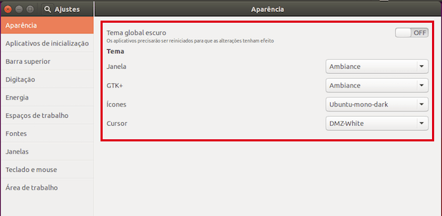 Como mudar o tema e conjunto de ícones padrão do Ubuntu