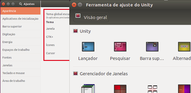 Como mudar o tema e conjunto de ícones padrão do Ubuntu