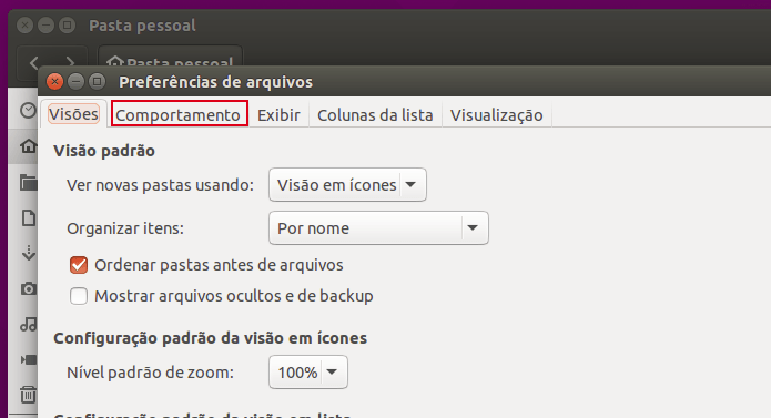 Adicionando uma opção para excluir arquivos permanentemente no Nautilus