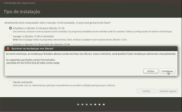 atualizar para o Ubuntu 15.10 usando o disco