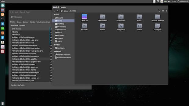 Instalando o conjunto de temas Ambiance Blackout Flat Colors
