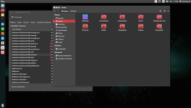Instalando o conjunto de temas Ambiance Blackout Flat Colors
