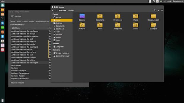Instalando o conjunto de temas Ambiance Blackout Flat Colors