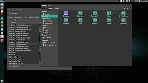 Instalando o conjunto de temas Ambiance Blackout Flat Colors