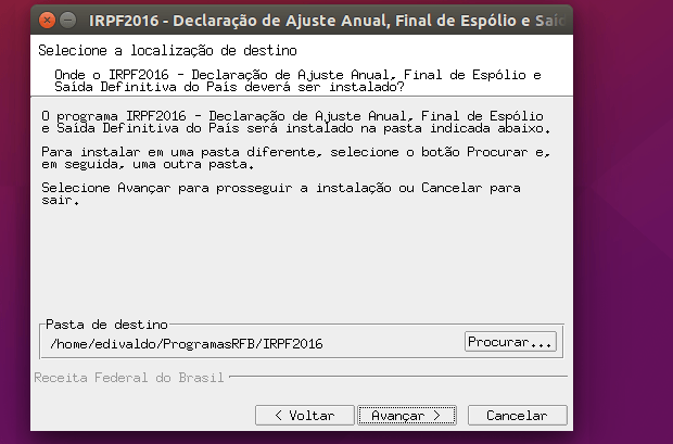 Como instalar o programa IRPF 2016 no Linux
