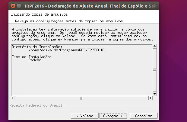 Como instalar o programa IRPF 2016 no Linux