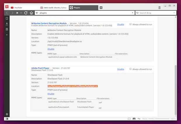 Como adicionar suporte ao Flash e H.264 no navegador Vivaldi Como adicionar suporte ao Flash e H.264 no navegador Vivaldi