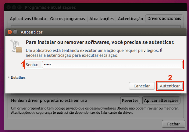 Como desativar driver proprietário no Ubuntu