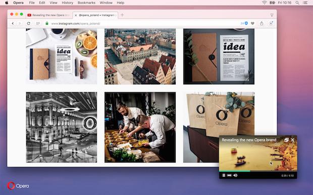 Novo Opera beta suporta exibição de vídeo em janela flutuante