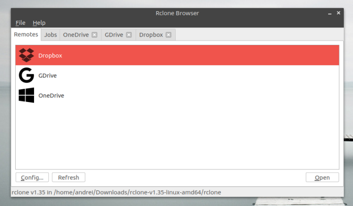 Use vários serviços de armazenamento na nuvem com RcloneBrowser