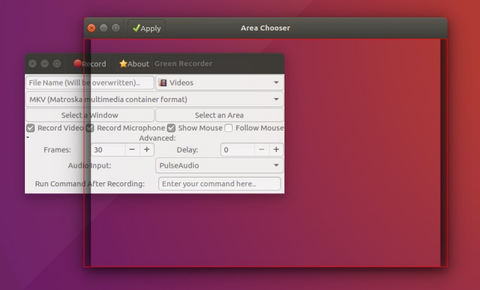 Perekam Hijau di Ubuntu dan turunannya