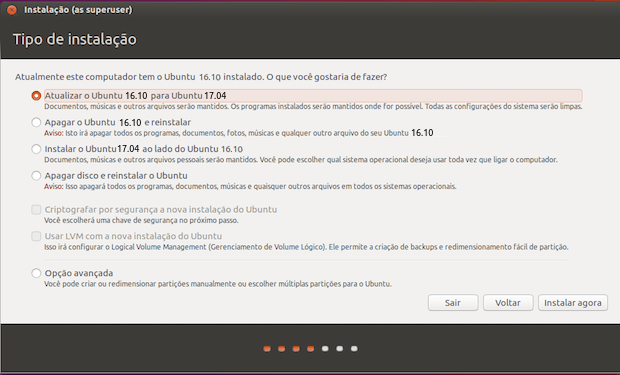 Como atualizar para o Ubuntu 17.04 usando o disco de instalação