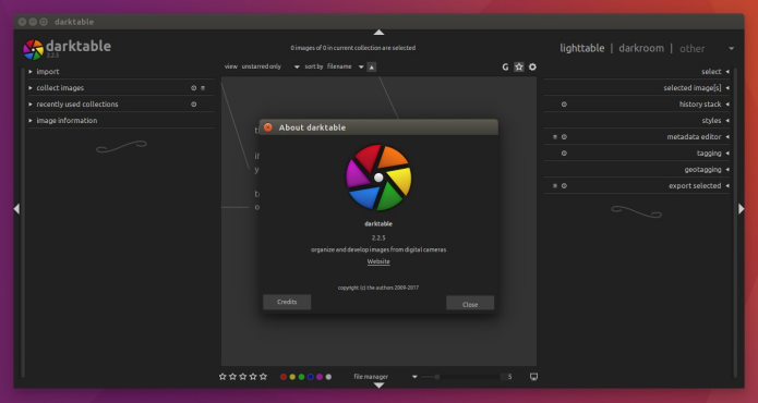 Como instalar o processador de fotos Darktable no Linux via Snap