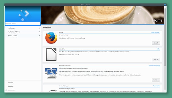 Discover, a Central de Programas do KDE recebeu melhorias