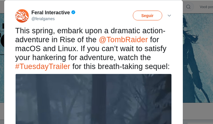 Game Rise of the Tomb Raider está chegando ao Linux