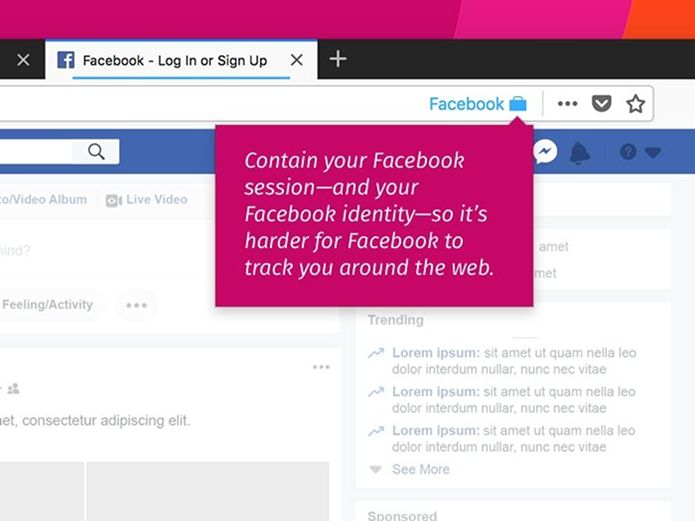 Facebook Container impede Facebook de rastrear usuário fora da rede social