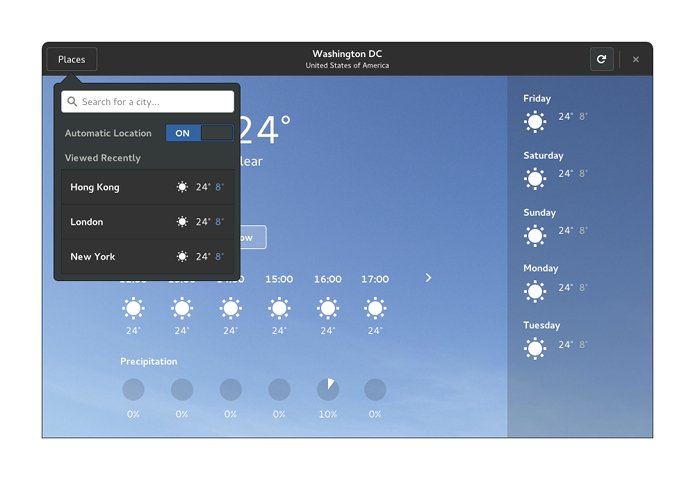 Como instalar o app GNOME Weather no Linux via Flatpak