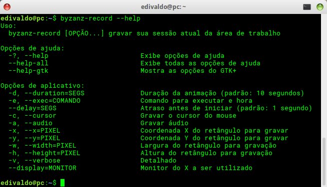 Como fazer captura de tela a partir do terminal usando o Byzanz