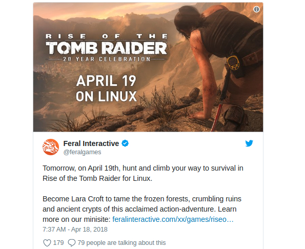 Rise of the Tomb Raider: 20 Year Celebration chega ao Linux dia 19 de abril