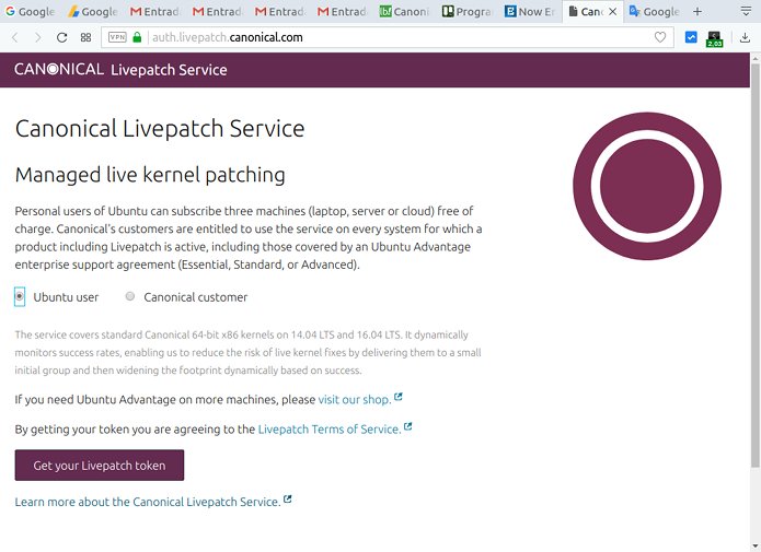 Como ativar o Canonical Livepatch Service no Ubuntu 14.04 ou superior
