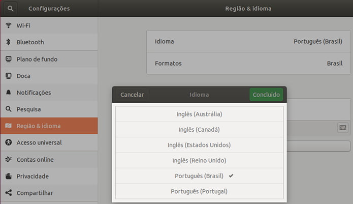 Como mudar o idioma padrão no Ubuntu 18.04 LTS